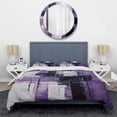 thumbnail image 3 of Designart "Cubism Brush in Tachisme Purple V" Tachisme Bedding Covert Set - Abstract Purple Modern Bed Set With 2 Shams, 3 of 5