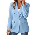 thumbnail image 5 of Cmfcve Women's Double Breasted Blazer Jacket Lapel Collar Long Sleeve Oversized Dressy Casual Suit Coat, 5 of 7