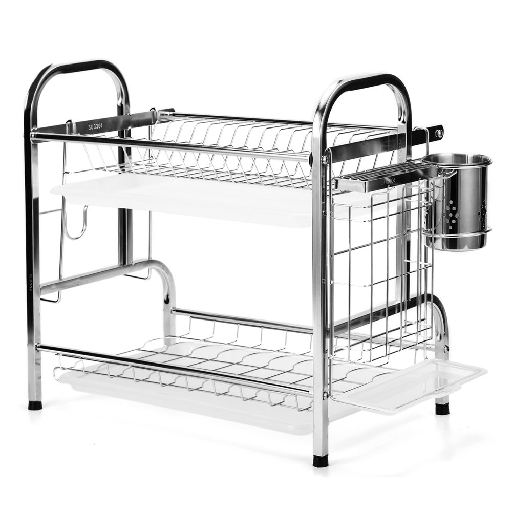 NK 2 Layer Dish Drying Stainless Steel Sink Display Stand Drainer