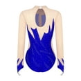thumbnail image 4 of Aislor Women's Rhinestone Dance Leoatrd Long Sleeve Ice Skating Ballet Dance Leotards Gymnastics Bodysuit Blue XXL, 4 of 7