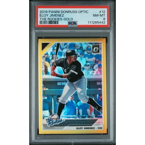 2019 Panini Donruss Optic the Rookies Gold Eloy Jimenez #12 PSA 8
