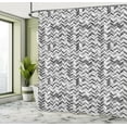 thumbnail image 5 of Ambesonne Grey Chevron Shower Curtain, Fractal Waves, 69"Wx84"L, Dark Grey Pearl, 5 of 5