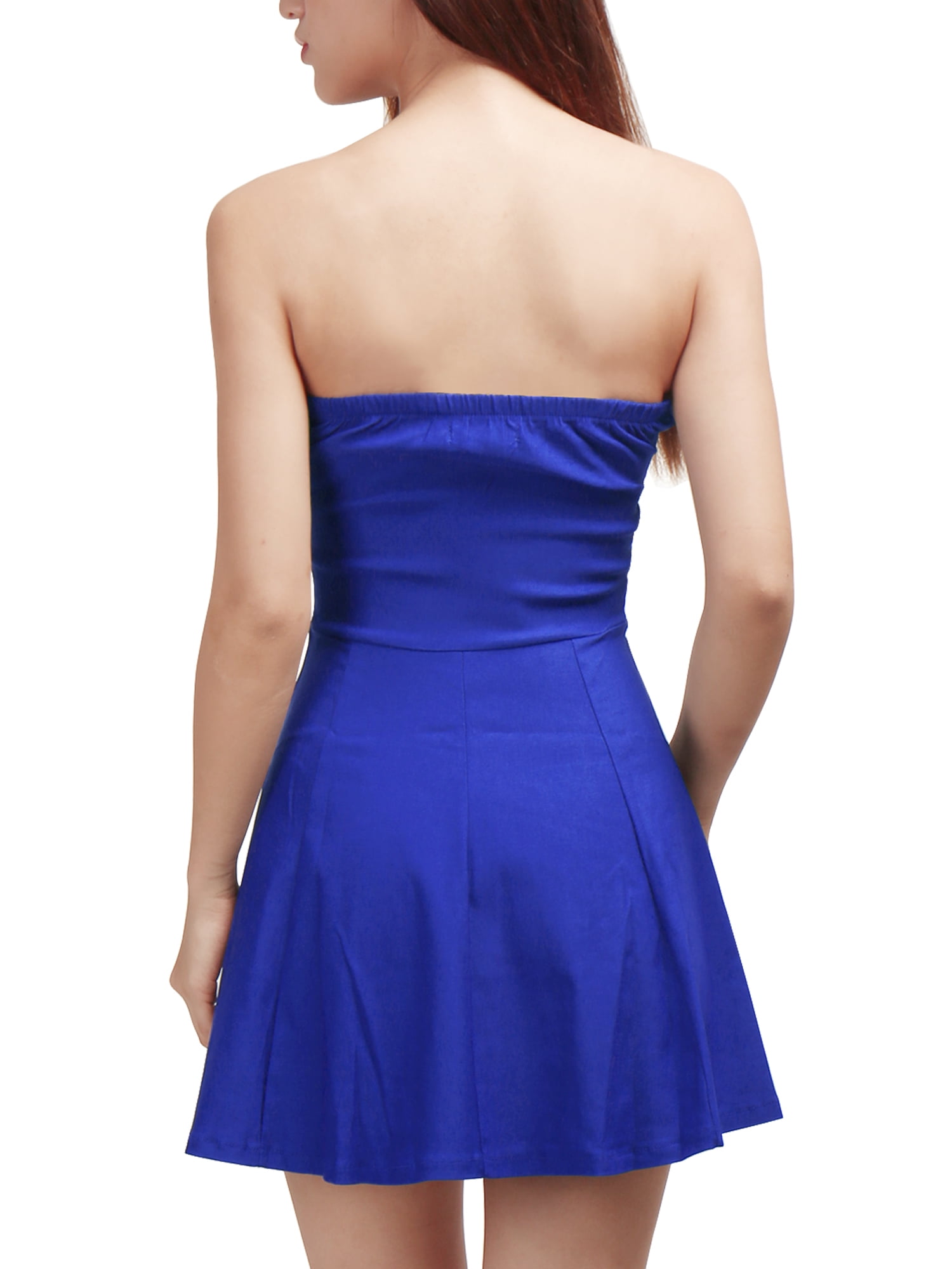 INSPIRE CHIC Women's Dress Exposed Zipper Front Strapless Prom Mini A-Line Tube Top Dress L Blue - Walmart Business Supplies INSPIRE CHIC Women's Dress Exposed Zipper Front Strapless Prom Mini A-Line Tube Top Dress L Blue - Walmart Business Supplies