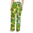 thumbnail image 3 of Disketp Watercolor Kiwi Fruits Summer Print Women'S Comfy Pajama Pants Casual Drawstring Palazzo Lounge Wide Leg Pants, 3 of 9