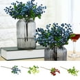 thumbnail image 1 of Dengjunhu 4Pcs Artificial Flowers California Faux Blueberries Artificial Blueberry Stems for Decorating Blueberry Picks Fruit Fake Silk Flowers Home Decorative Party Wedding, 1 of 8