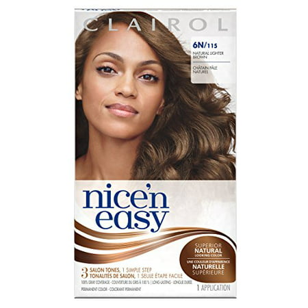 Clairol Nice 'n Easy 6N 115 Natural Lighter Brown 1 (Best Way To Lighten Brown Hair)