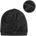 thumbnail image 5 of ZOELNIC Sports Winter Outdoor Knit Visor Hat Billed Beanie with Brim Warm Fleece Lined for Men and Women, Black, 5 of 6