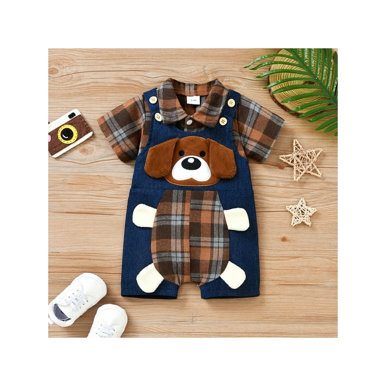 ma&baby 0-24M Newborn Infant Baby Boys Clothes Set Plaid Print