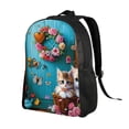 thumbnail image 2 of Balery Whimsical Cats and Flowers Scene Mochila - Mochila Estilosa y Duradera para Laptop de 15 Pulgadas con Tela Oxford Impermeable, 2 of 8
