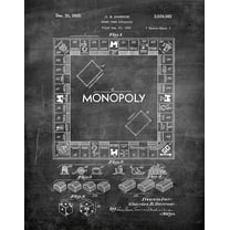 Original Monopoly Game Artwork Submitted In 1935 - Toys and Games - Patent Art Print