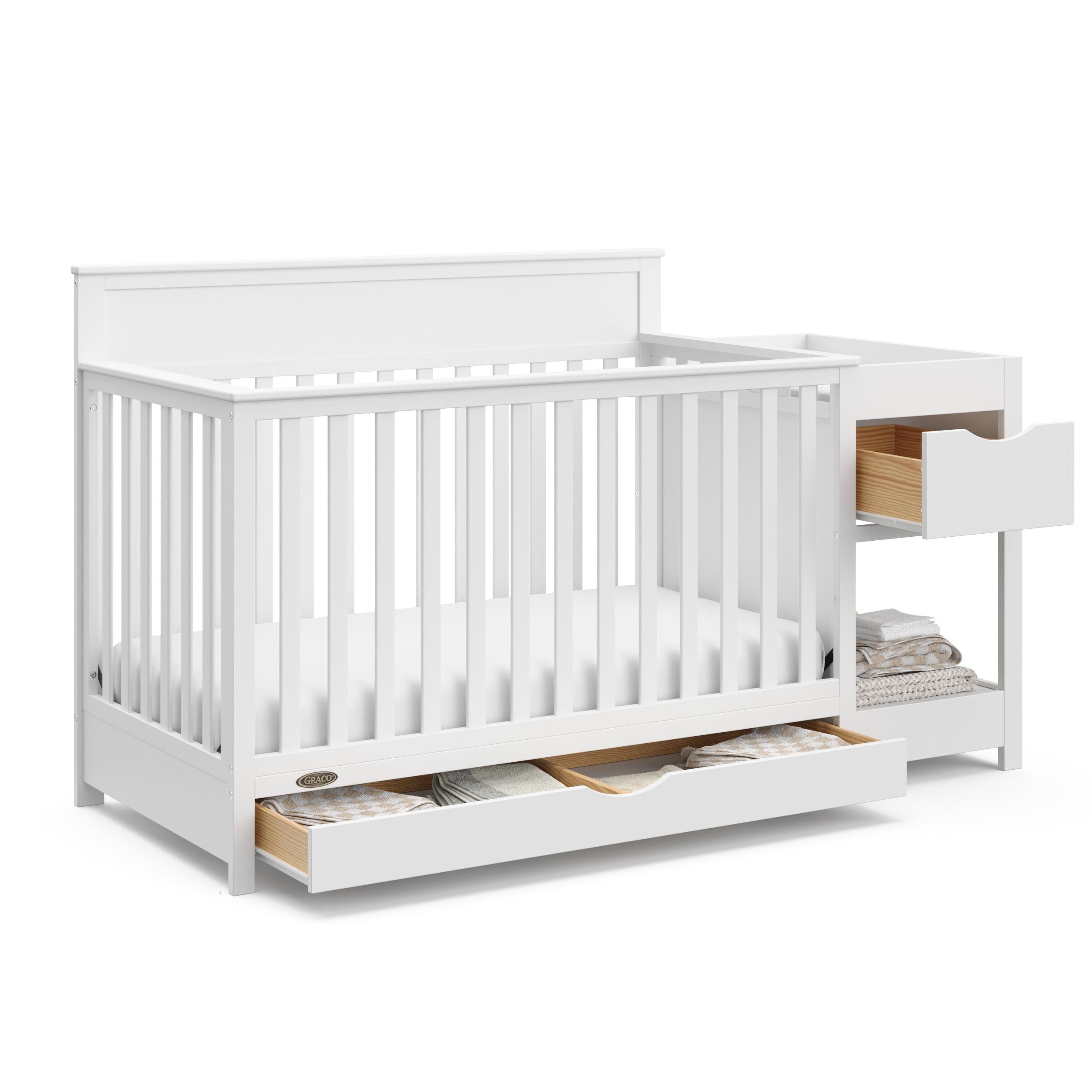 Graco Shiloh Convertible Baby Crib and Changer, White