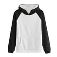 thumbnail image 4 of Timegard Sweatshirts for Women Long Sleeve Hoodies Pullover Fall Color Block Loose Tops with Pockets, 4 of 4