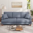 thumbnail image 3 of Patbrela 87" Sofa Couch, Comfy Extra Deep Seat 3 Seater Couch for Living Room with Soft Upholstered Round Arms, Free 2 Pillows, Gray, 3 of 10