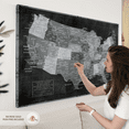 thumbnail image 5 of Elephant Stock Monochromatic Push Pin Usa Map Wall Art - Map Canvas Art - 51" x 34", 5 of 8