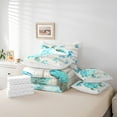 thumbnail image 4 of Erosebridal Watercolor Sea Turtle Bedding Queen Size, Ocean Animal Duvet Set, Cyan Beige, Ultra Soft 7 Pieces, 4 of 5