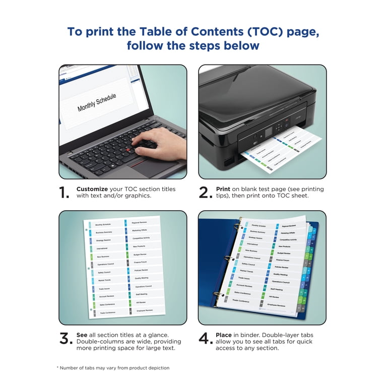 Avery Double Column 24 Tab Dividers with Customizable TOC photo 7