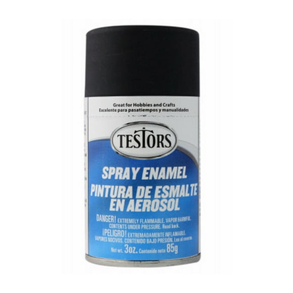 Testors 1249T Enamel Spray Paint Flat Black 3 Ounce