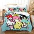thumbnail image 1 of Sanrio Digital Printing HelloKitt Pudding Dog Cartoon Style Quilt Cover Bedding Three-piece Set Two-dimensional Home Furnishing WT, 1 of 5