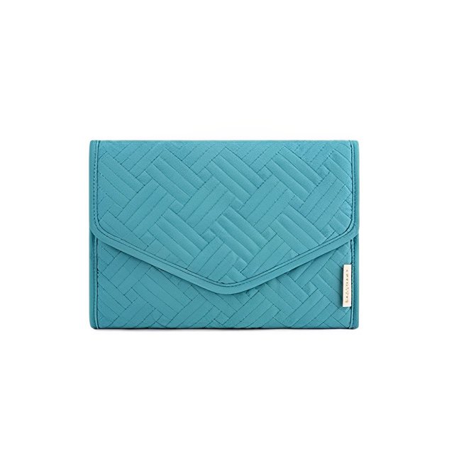 Guardurnaity Bolsa de transporte de joyas plegable portátil para mujer, pendientes, collar, anillos colgantes, relojes, pulsera, estuche, accesorio de Bolsas de mensajero y de hombro Verde Guardurnaity AP015896-03