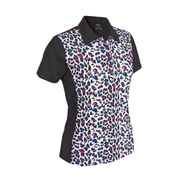 Monterey Club Women's Pro Leopard Print Block Golf Polo Shirt 2350
