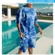 thumbnail image 3 of Traje de hombre urbano elegante con estampado 3D de efecto tie-dye, traje de playa holgado y cómodo, 3 of 5