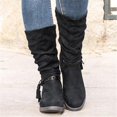 thumbnail image 5 of Women's Mid-Calf Boots Ladies Winter Solid Color Durable Suede Side Zipper Heel Round Toe Non- Design for Comfort, 5 of 6