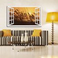 thumbnail image 2 of Window View of Beach Sunset Canvs Art Fake Open Window Wall Art Sunrise Beach Framed Painting For Livingroom Office Bedroom Ready to Hang, 2 of 6
