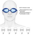 thumbnail image 3 of NIBOLOG 2Pcs/Set Scuba Goggles Anti fog High Clarity Adjustable Buckle Good Sealing Waterproof Eyes Ergonomic Swim Glasses Silicone Swim Hat Set Swimming Accessory, 3 of 8
