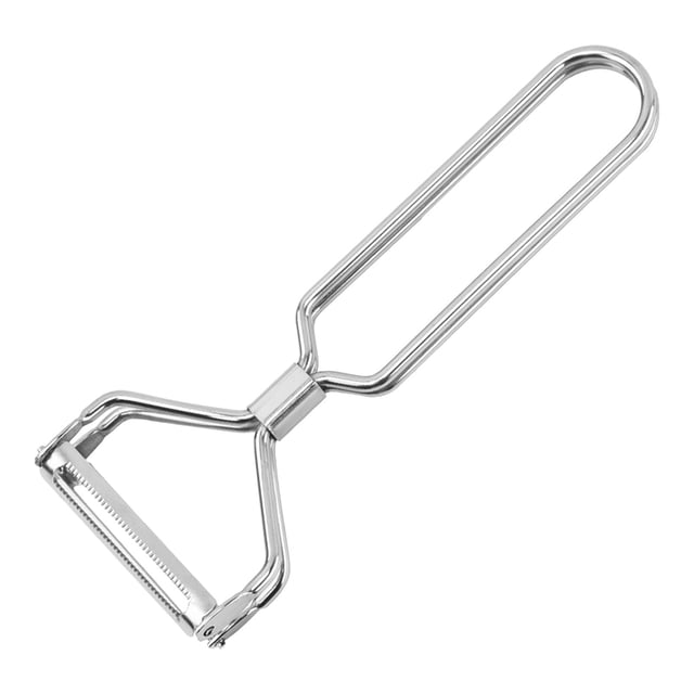 Rallador Cuchillo pelador de frutas 2 en 1 de acero inoxidable, para melones, para preparar verduras sin esfuerzo y rallar queso, plateado, una sola pieza Rkxzt