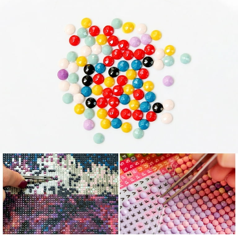 Wirlsweal 1 Set Diamond Painting Beads 447 Full Color Attractive Vibrant DIY Round Diamond Painting Drills for Living Room