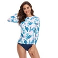thumbnail image 2 of Women Two Piece Tankini Set Swimsuit Swimwear Long Sleeve Tops With Swim Bottoms Loose Fit Beachwear Swimming Costumes Bathing Suit, 2 of 7