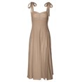 thumbnail image 1 of VISgogo Vestido largo para mujer, sin mangas, color sólido, dobladillo dividido, primavera, verano, informal, vestido de fiesta, SML VISgogo moda, 1 of 9