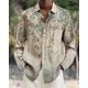 thumbnail image 1 of Camisa con botones y cuello vuelto de manga larga con estampado abstracto 3D de flores de llama para hombre, superventas de, 1 of 6