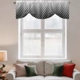 thumbnail image 2 of Black Ombre Stripe Tie Up Valance Curtains for Windows, Kitchen Curtains Window Treatments, Modern Abstract Art Gradient Striped Short Window Shades Valances for Bedroom Bathroom Cafe 42"x18", 2 of 8