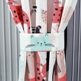 thumbnail image 5 of Chezmoi Collection 4-Piece Kids/Teens Cartoon Cats Window Curtain Set - Soft Microfiber Blue Pink Black White Whimsical Cute Cat Children Bedroom Curtains, 2-Panels (42"W x 63"L), 5 of 8