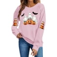 thumbnail image 2 of DIOAZUD Womens Halloween Sweatshirts Funny Ghost Graphic Pullovers Stretch Going Out Round Neck Long Sleeve Sweater Tops Halloween Costumes, 2 of 5