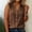 #0380-Coffee, variant on Plus Size Women‘s Sleeveless V-Neck Button Front Linen Top Casual Blouse for Summer Daily Lightweight Tee