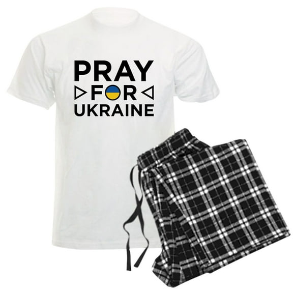 CafePress - Pray For Ukraine Men's Light Pajamas - Men's Light Loose Fit Cotton Pajama Set