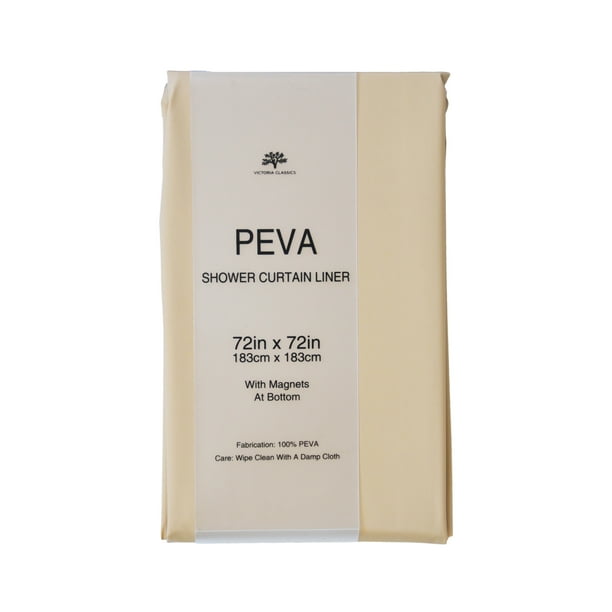 Soft NonToxic PEVA Shower Curtain Liner with and Metal