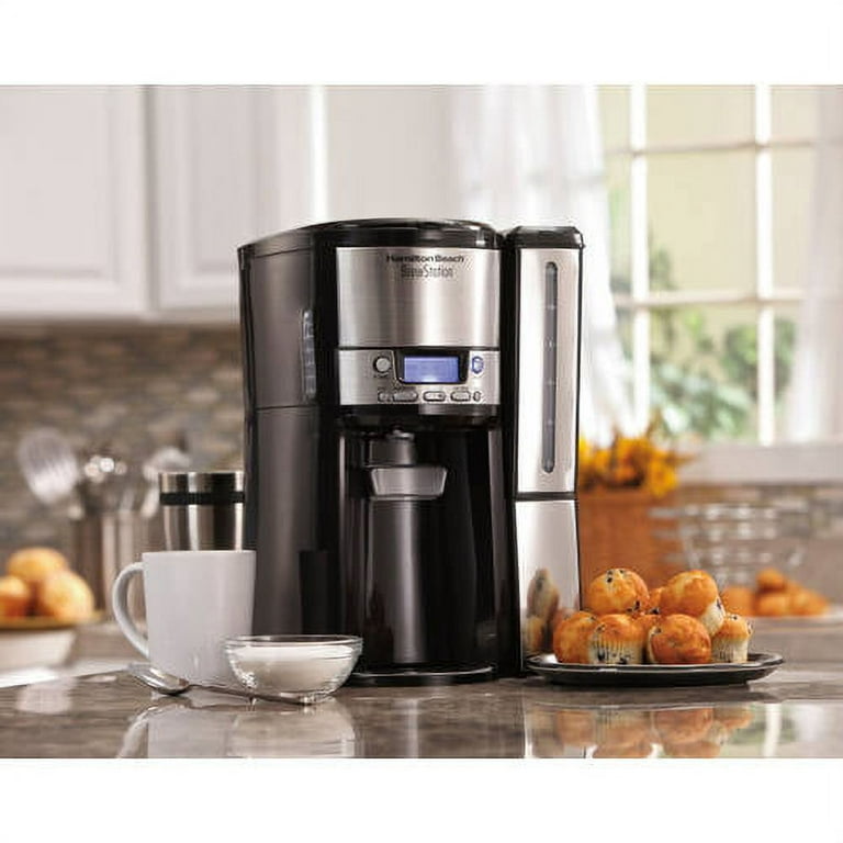 Hamilton Beach Brew Station 12 Cup Programmable Coffee Maker, Removable  Reservoir, Stainless Steel, 47950 