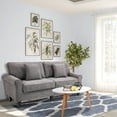 thumbnail image 2 of HOMCOM Modern 3-Seater Sofa Corduroy Sofa Couch with Rolled Armrests Grey, 2 of 10
