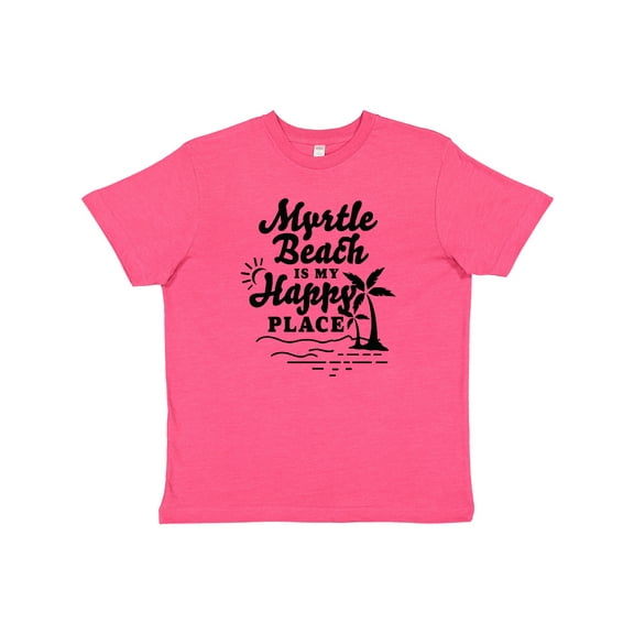 Inktastic Myrtle Beach is My Happy Place with Palm Trees Youth T-Shirt