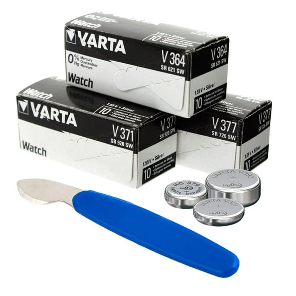 31pc Watch Battery Kit V377 V371 V364 w/Watch Back Cover Opener FAST SHIP