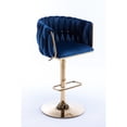 thumbnail image 6 of Set of 2 Bar Seats | Height-Adjustable, Swivel for Home Entertainment Bars | Velvet + Golden Legs | Foam Filled Seats, 6 of 7