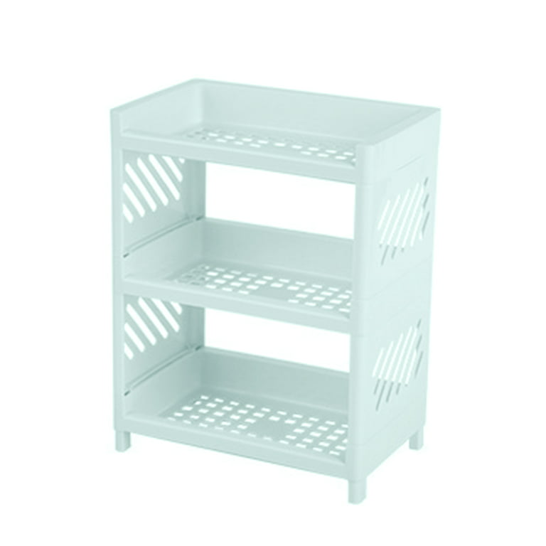 Desktop Organizer Shelves Plastic Rack for Small Stationery Cosmetic  Accessories Storage Save Space White (3-Tie)