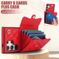 thumbnail image 6 of for Samsung Galaxy S24 Ultra Case, Wallet Phone PU Leather Case with Card Holder Crossbody Cover for Women Girls Strap Wristlet RFID Blocking Shockproof Protective Cover for Samsung S24 Ultra, Red, 6 of 9