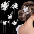 thumbnail image 3 of Flores acrílicas blancas plata plata juego de 5, 3 of 5