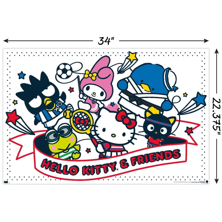 Hello Kitty and Friends: 21 Sports - Group Wall Poster, 22.375