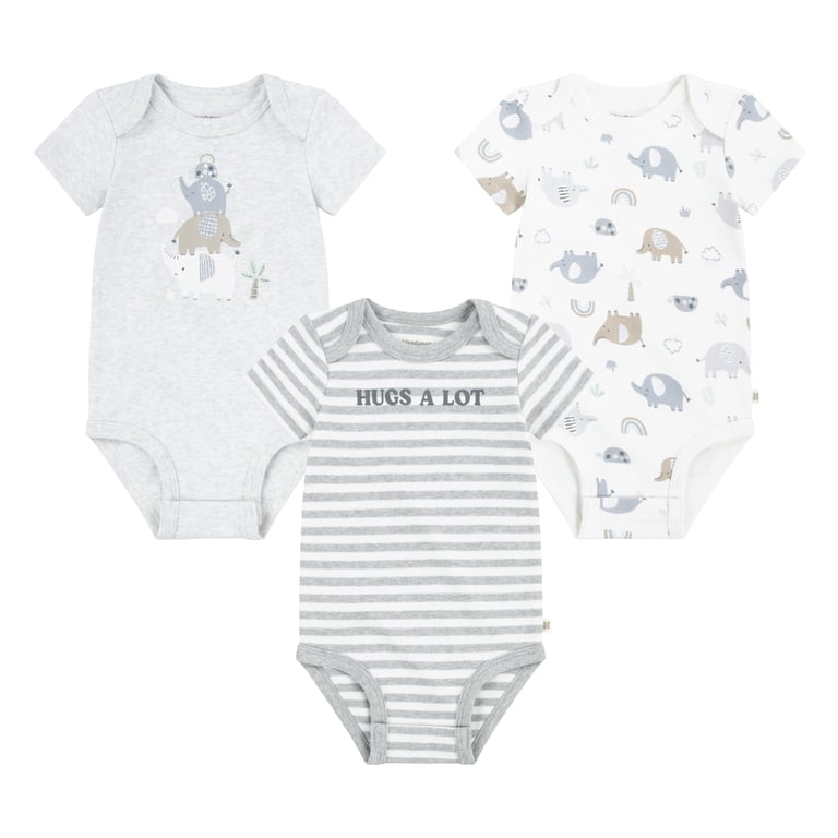 Huggies Baby Boy Organic Cotton Bodysuits, 3-Pack photo 1