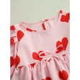 thumbnail image 6 of Qmyliery Baby Girls Summer Dress, Heart Short Puff Sleeve Dress + Headband Gift, 6 of 8